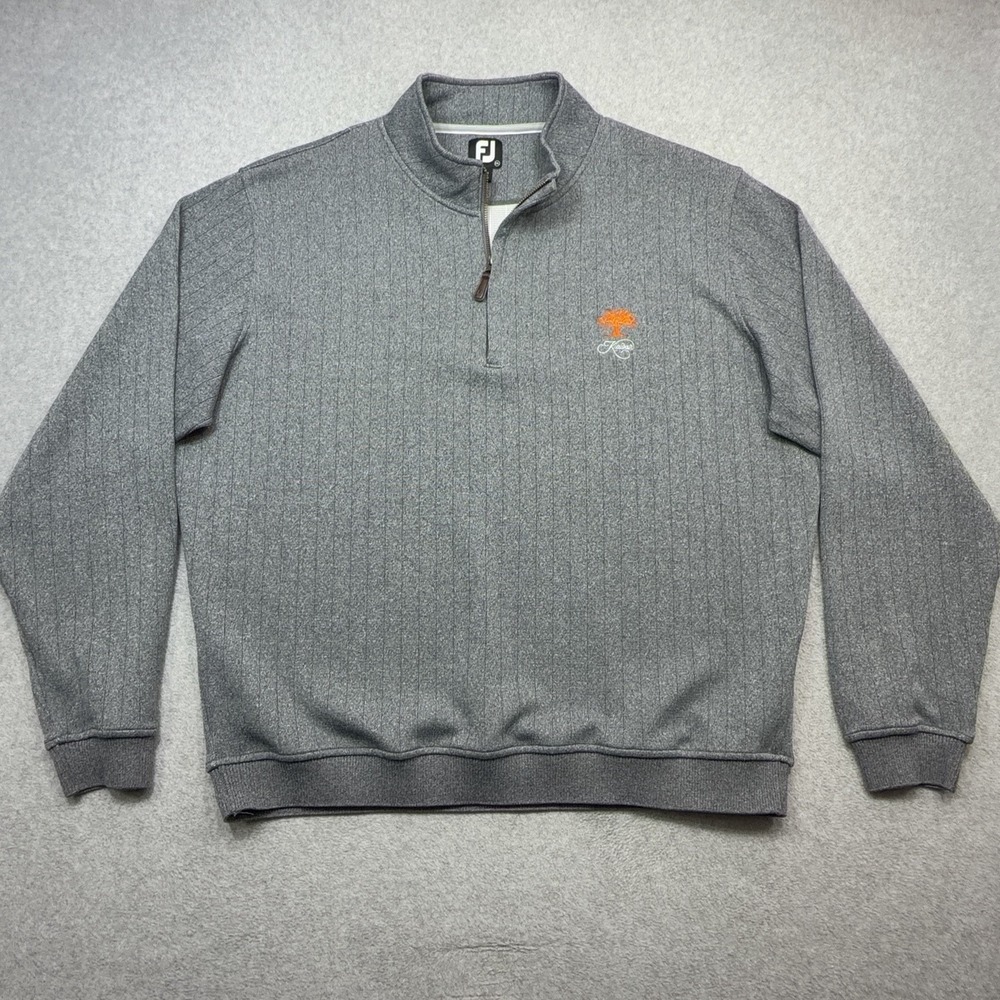 FootJoy Drop Needle 1/2 Zip Pullover Mens XXL Gray Golf Performance Kiawah
